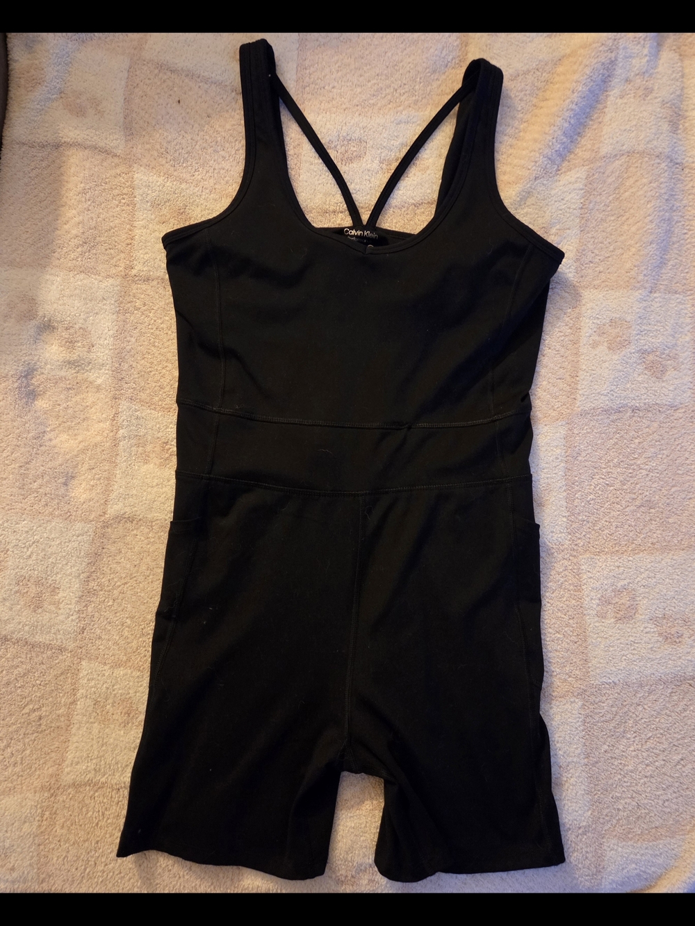 Calvin Klein Black Sleeveless Sport Bodysuit